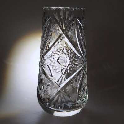 купить Ваза для цветов с резным декором, хрусталь, алмазная грань, СССР, 1970-1990 гг.