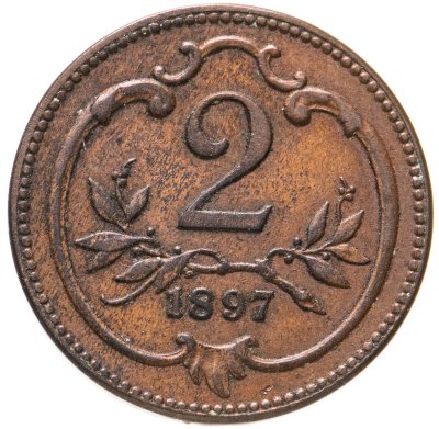 купить Австрия 2 геллера (heller) 1897