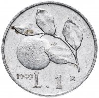 Купить Италия 1 лира (lira) 1948-1949