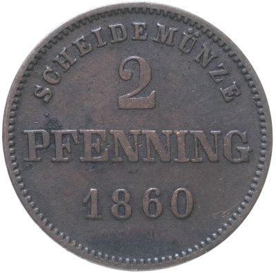 купить Германия, Бавария 2 пфеннига 1860