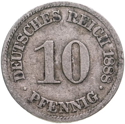 купить Германия 10 пфеннигов (pfennig) 1888 знак монетного двора: "A" - Берлин
