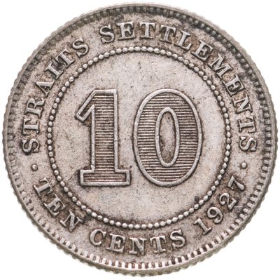 купить Стрейтс Сетлментс 10 центов (cents) 1927
