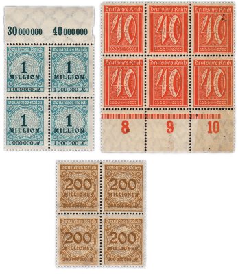 купить Германия набор из 14 марок (квартблоки) 40, 1 миллион, 200 миллионов