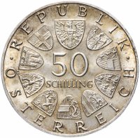 Купить Австрия 50 шиллингов (shillings) 1968 "50 лет Республике"