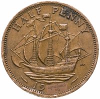 купить Великобритания 1/2 пенни (penny) 1954-1970, случайная дата
