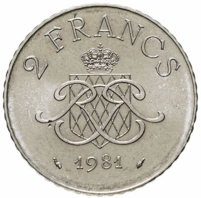 купить Монако 2 франка (francs) 1981