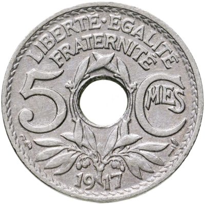 купить Франция 5 сантимов (centimes) 1917
