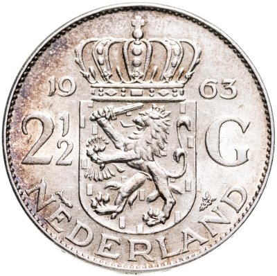купить Нидерланды 2 1/2 гульдена (gulden) 1963