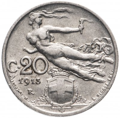 купить Италия 20 чентезимо (centesimi) 1913