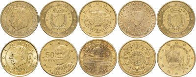 купить Европа набор из 10 монет 50 центов 1999-2013