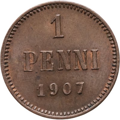 купить 1 пенни (penni) 1907, монета для Финляндии