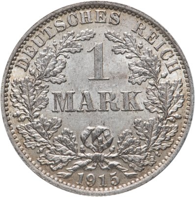 купить Германская Империя 1 марка 1915 A знак монетного двора: "A" - Берлин