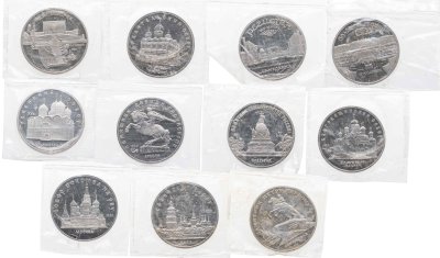 купить Набор СССР Proof из 12 монет 5 рублей 1988-1991 (банковская запайка)