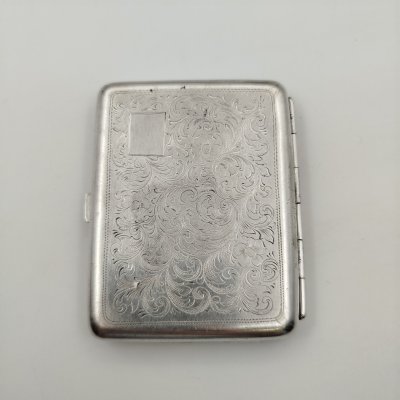 купить Портсигар с растительным декором, металл, серебрение, August Wellner Söhne, Германия, 1935-1950 гг.