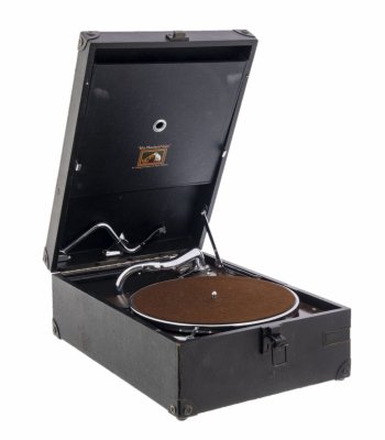 купить Патефон антикварный, металл, дерево, фирма "His Master's Voice", Великобритания, 1930-1950 гг.