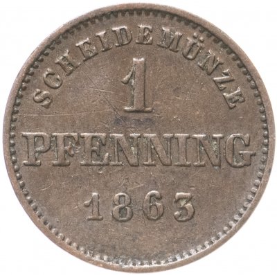 купить Гермния, Бавария 1 пфенниг 1863