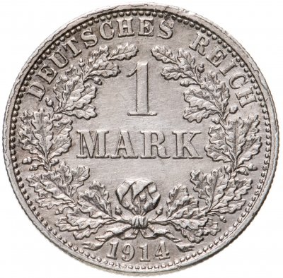 купить Германия 1 марка 1914 F знак монетного двора: "F" - Штутгарт