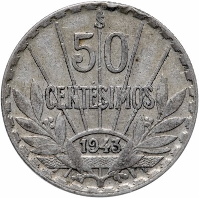 купить Уругвай 50 сентесимо (centesimos) 1943