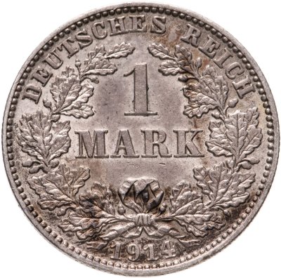купить Германия 1 марка (mark) 1914 J знак монетного двора: "J" - Гамбург