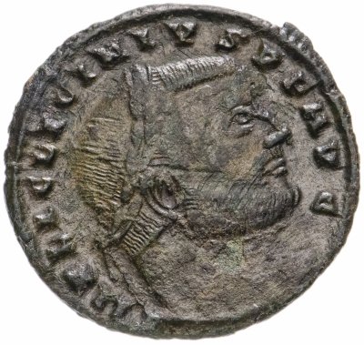 купить Римская Империя, Лициний I, 308–324 гг, фоллис (реверс: Юпитер держит Викторию на шаре, внизу орел с венком)