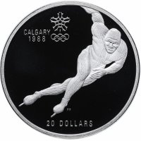 купить Канада 20 долларов 1987 "XV зимние Олимпийские игры в Калгари - Конькобежный спорт"