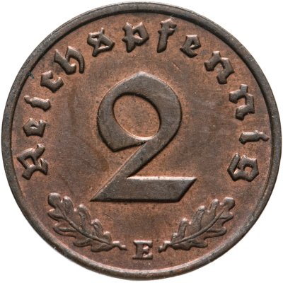 купить Германия (Третий рейх) 2 рейхспфеннига (reichspfennig) "E" 1938