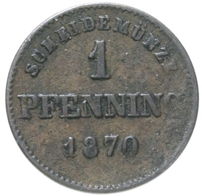 купить Германия, Бавария 1 пфенниг 1870