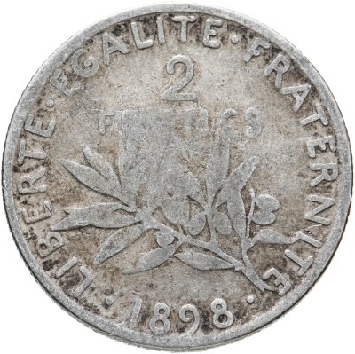 купить Франция 2 франка (francs) 1898