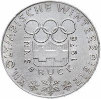 купить Австрия 100 шиллингов (shillings) 1974 "XII зимние Олимпийские Игры, Инсбрук 1976 - Олимпийская эмблема"