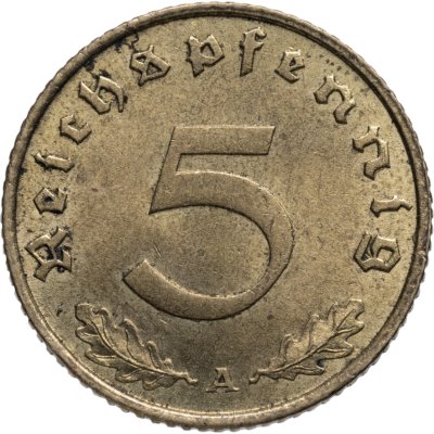 купить Германия (Третий Рейх) 5 рейхспфеннигов 1938 "А"