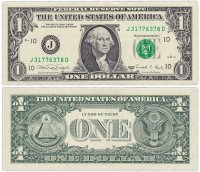 купить США 1 доллар 1988 A (Pick 480b) J-Канзас Сити "FW" (Fort Worth)