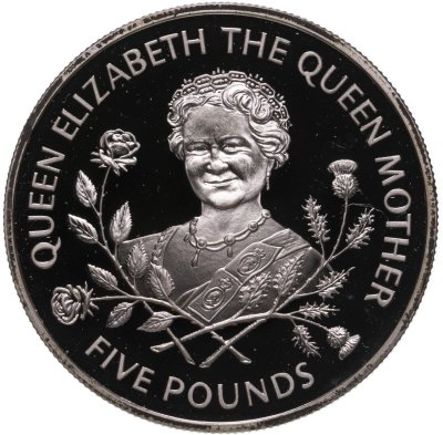 купить Гернси 5 фунтов (pound) 1995 "95 лет со дня рождения Королевы- Матери"