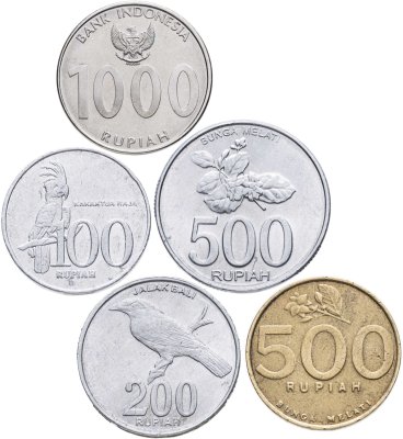 купить Индонезия набор монет 2000-2010 (5 штук) Животные, растения