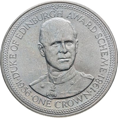 купить Остров Мэн 1 крона 1981 "Премия Герцога Эдинбургского - портрет"
