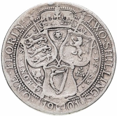 купить Великобритания 2 шиллинга (флорин, shillings) 1901