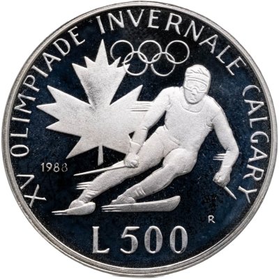 купить Сан-Марино 500 лир (lire) 1988 "XV зимние Олимпийские Игры, Калгари 1988"