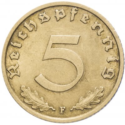 купить Фашистская Германия (Третий Рейх) 5 рейх пфеннигов 1939 "F"