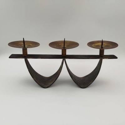купить Подсвечник на три свечи, металл, латунь, СССР, 1980-1990 гг.