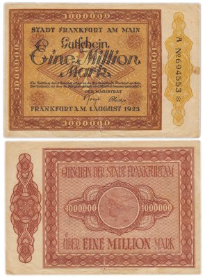 купить Германия Frankfurt / Main ( Hessen-Nassau ) 1 млн 1000000 Марок, 1923 год
