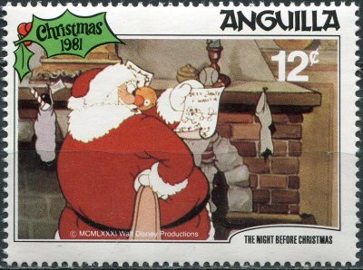 купить Ангилья Почтовая марка 1981 "Сцены из фильма "Ночь перед Рождеством""