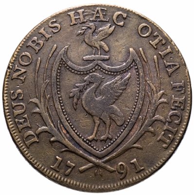 купить Великобритания, Ливерпуль 1/2 пенни (halfpenny) 1791 платежный жетон / токен