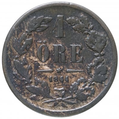 купить Швеция 1 эре (ore) 1864 Буквы LA под бюстом