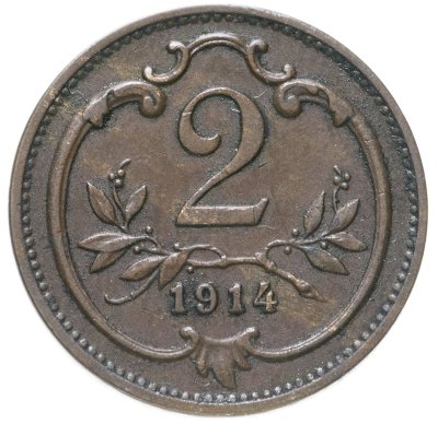 купить Австрия 2 геллера (heller) 1914