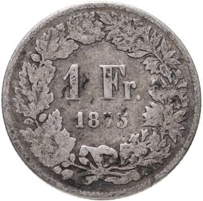 купить Швейцария 1 франк (franc) 1875