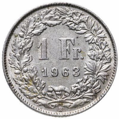 купить Швейцария 1 франк (franc) 1963