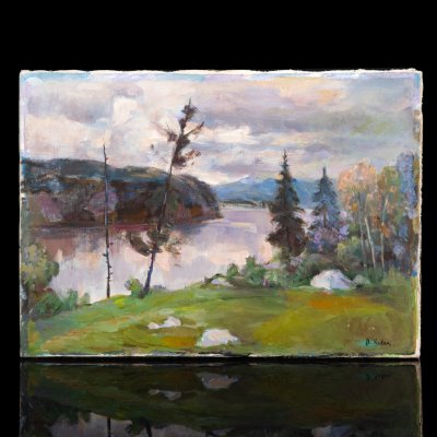 купить Картина "Соловки. Остров Анзер", художник В.В. Коваленко (Член Союза художников с 1970 г.), холст, масло, СССР, 1988 г.