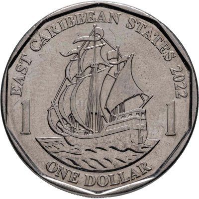 купить Восточные Карибы 1 доллар (dollar) 2022