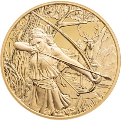 купить Самоа 20 центов (cents) 2022 BUNC 12 Олимпийских богов в зодиаке - Артемида и Стрелец
