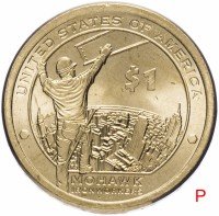 купить США 1 доллар (dollar) 2015 P "Коренные Американцы - Рабочие Мохоки"