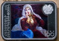 Купить Армения 100 драм 2016 "150 лет Аршак Фетваджян" в буклете